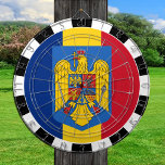 Cible De Fléchettes Tableau de bord de Roumanie, Drapeau roumain fléch<br><div class="desc">Tableau de bord : Roumanie & Manteau d'armoiries,  fléchettes roumaines,  jeux de plaisir en famille - amour mon pays,  jeux d'été,  vacances,  fête des pères,  fête d'anniversaire,  étudiants / fans de sports</div>