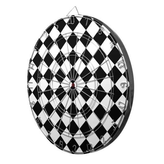 Cible De Fléchettes Tableau de bord noir et blanc À damiers Drapeau (Devant droit)