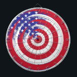 Cible De Fléchettes Tableau de bord patriotique<br><div class="desc">Ce jeu de tableau de bord est montré avec un drapeau patriotique imprimé.</div>