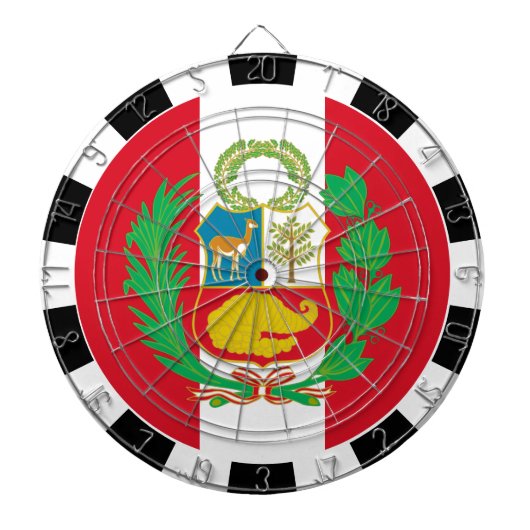 Cible De Fléchettes Tableau de bord Pérou & Drapeau péruvien fléchette (Devant)