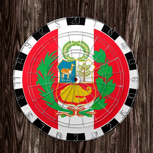 Cible De Fléchettes Tableau de bord Pérou & Drapeau péruvien fléchette