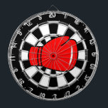 Cible De Fléchettes Tableau de bord personnalisé avec logo de gant de<br><div class="desc">Tableau de bord personnalisé avec logo de gant de boxe rouge. Personnalisez avec du texte en option. Idéal pour la maison,  le club,  la salle de sport,  le bar,  le pub etc.</div>
