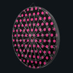 Cible De Fléchettes Tableau de bord Pointe Polka (noir et rose néon)<br><div class="desc">pois vintages...  parce qu'à Dottie...  on fait tout ce qu'on fait...  Arrière - plan noir avec pois rose néon...  Super petite idée cadeau...  jeu de fête...  Accrochez-vous dans la salle de jeux...  bar...  chambre.. bureau...  elle a jeté... </div>
