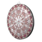 Cible De Fléchettes Tableau de bord rose floral (Devant droit)