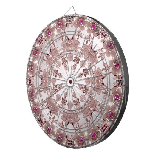 Cible De Fléchettes Tableau de bord rose floral (Devant droit)