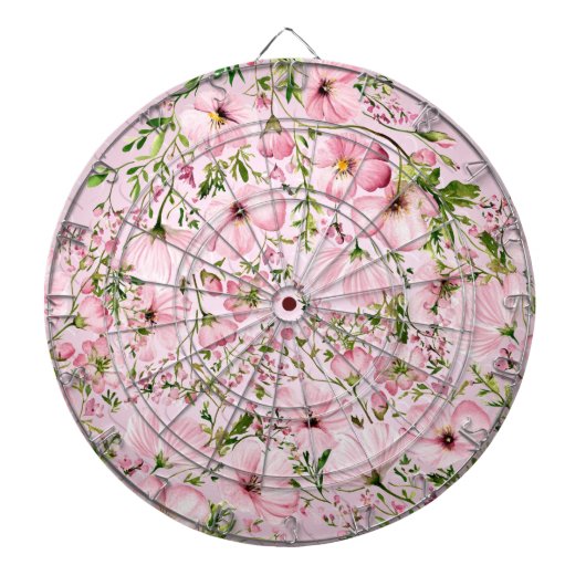 Cible De Fléchettes Tableau de bord rose floral (Devant)