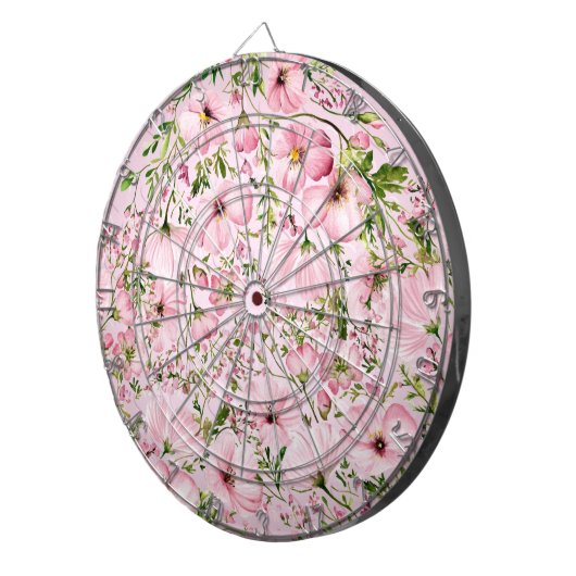 Cible De Fléchettes Tableau de bord rose floral (Devant droit)