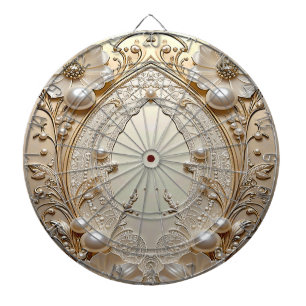 Cible De Fléchettes Tableau de fléchettes Fleurs Blanches Modernes Per
