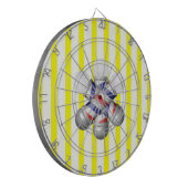 Cible De Fléchettes Tableau de fléchettes jaune blanc rayure barber po (Devant gauche)