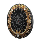 Cible De Fléchettes Tableau de fléchettes orné de fleurs dorées (Devant droit)