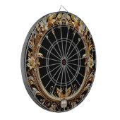 Cible De Fléchettes Tableau de fléchettes orné de fleurs dorées (Devant gauche)