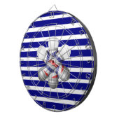 Cible De Fléchettes Tableau de fléchettes Rayures Bleues et Blanches M (Devant droit)