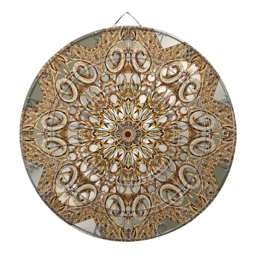Cible De Fléchettes Tableau floral orné d'or moderne (Devant)