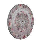 Cible De Fléchettes Tableau moderne rose blanc floral (Devant gauche)