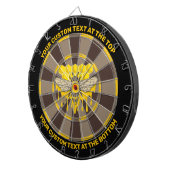 Cible De Fléchettes Tableau noir Bee Hive Honey avec texte personnalis (Devant droit)