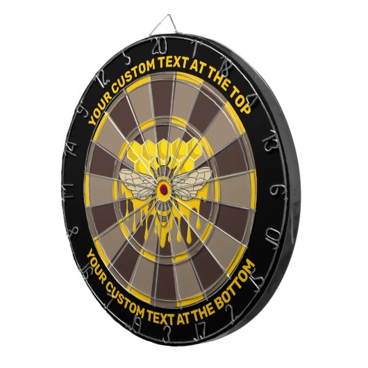 Cible De Fléchettes Tableau noir Bee Hive Honey avec texte personnalis (Devant droit)