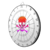 Cible De Fléchettes Tableau noir blanc crâne néon (Devant droit)