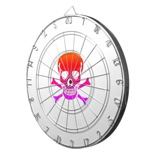 Cible De Fléchettes Tableau noir blanc crâne néon (Devant droit)