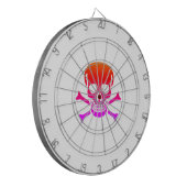 Cible De Fléchettes Tableau noir blanc crâne néon (Devant gauche)