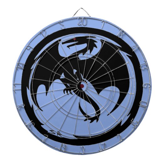Cible De Fléchettes Tableau noir Dragon bleu (Devant)