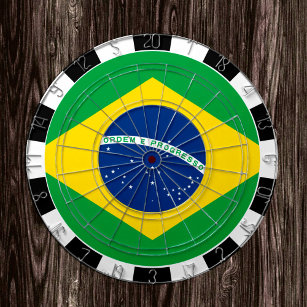 Cible De Fléchettes Tableau noir du Brésil et drapeau brésilien / jeu