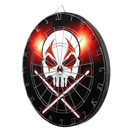 Cible De Fléchettes Tableau noir en métal lourd Cool Rock & Roll (Devant droit)