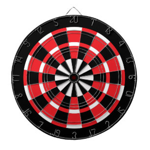 Cible De Fléchettes Tableau noir et blanc rouge
