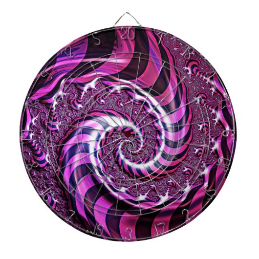 Cible De Fléchettes Tableau noir et rose de l'illusion spirale (Devant)