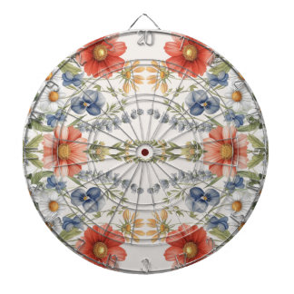Cible De Fléchettes Tableau noir Fleur sauvage coloré