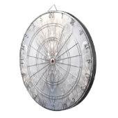 Cible De Fléchettes Tableau noir fleuri blanc (Devant droit)