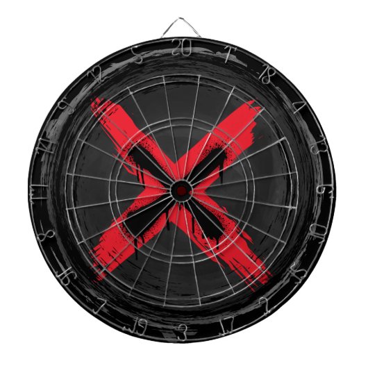 Cible De Fléchettes Tableau noir Grunge Red Xpression (Devant)