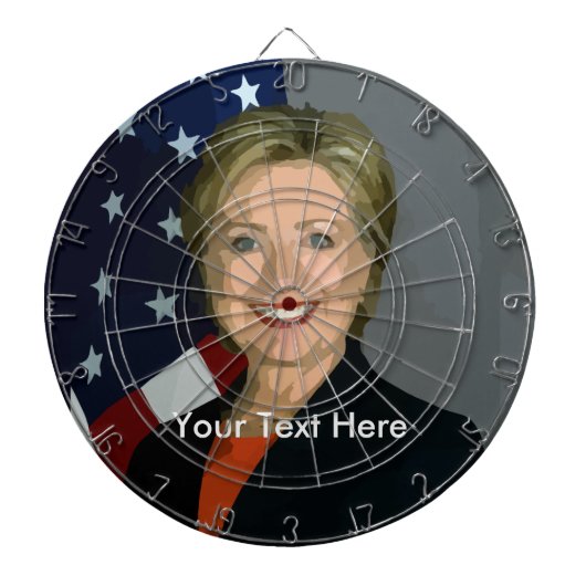 Cible De Fléchettes Tableau noir Hillary Clinton Custom Metal Cage (Devant)