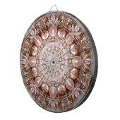 Cible De Fléchettes Tableau Orné de Perles Roses et Fleurs (Devant droit)