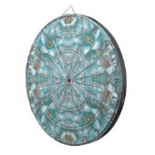 Cible De Fléchettes Tableau turquoise floral (Devant droit)