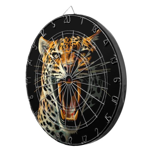 Cible De Fléchettes Tête d'attaque du léopard (Devant droit)