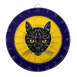 Cible De Fléchettes Tête de chat noir