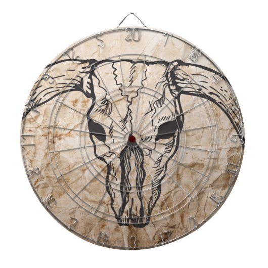 Cible De Fléchettes Texas Longhorn Bull Skull (Devant)