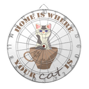 Cible De Fléchettes Texte amusant Accueil est l'endroit où votre chat