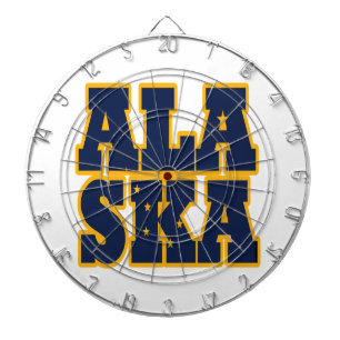 Cible De Fléchettes Texte du drapeau de l'État de l'Alaska