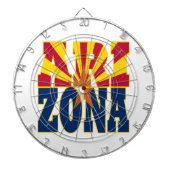 Cible De Fléchettes Texte du drapeau de l'état de l'Arizona (Devant)