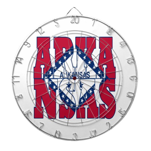 Cible De Fléchettes Texte du drapeau de l'État de l'Arkansas (Devant)