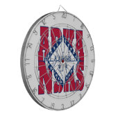 Cible De Fléchettes Texte du drapeau de l'État de l'Arkansas (Devant gauche)