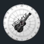 Cible De Fléchettes Texte Et Image Ukulele<br><div class="desc">Dessin noir avec texte customisé. Design original. Idée cadeau pour les amateurs de ukulele.</div>