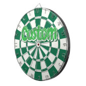 Cible De Fléchettes Texte personnalisable vert foncé, blanc et vert (Devant droit)
