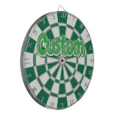 Cible De Fléchettes Texte personnalisable vert foncé, blanc et vert (Devant gauche)