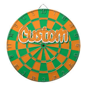 Cible De Fléchettes Texte personnalisé contour blanc couleur verte et
