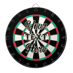 Cible De Fléchettes Texte personnalisé de couleur noire Style Classiqu