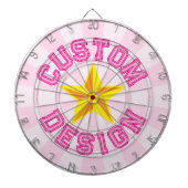 Cible De Fléchettes Texte Personnalisé Rose Clair Avec Design Étoile J (Devant)