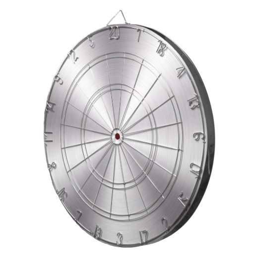 Cible De Fléchettes Texture métallique gris argenté (Devant droit)