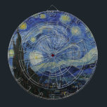 Cible De Fléchettes The Starry Night (Vincent van Gogh) (Famous Art)<br><div class="desc">This design features a famous painting by the Dutch Post-Impressionist painter Vincent van Gogh (1853–1890). It depicts the view from the east-facing window of his asylum room at Saint-Rémy-de-Provence, just before sunrise; van Gogh also added an imaginary village to the scene. "The Starry Night" is one of the most recognized...</div>